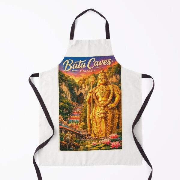 Item preview, Batu Caves with Golden Murugan Statue and Lotus Pond – Gombak District, Selangor, Malaysia designed and sold by Places On Earth.