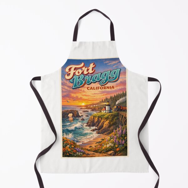 Item preview, Fort Bragg with Coastal Lighthouse and Wildflowers – Mendocino County, California designed and sold by Places On Earth.