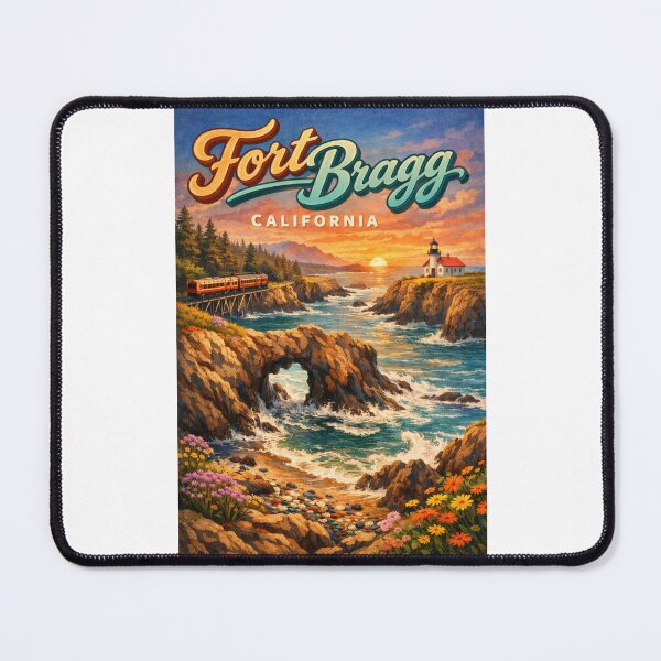 Item preview, Fort Bragg Sunset with Ocean Arch and Skunk Train – Northern California Coast designed and sold by Places On Earth.