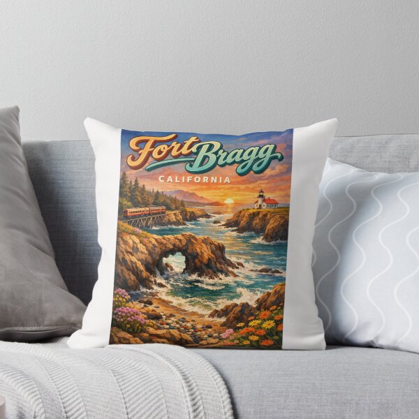 Item preview, Fort Bragg Sunset with Ocean Arch and Skunk Train – Northern California Coast designed and sold by Places On Earth.
