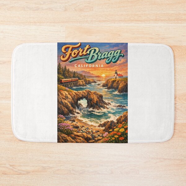 Item preview, Fort Bragg Sunset with Ocean Arch and Skunk Train – Northern California Coast designed and sold by Places On Earth.
