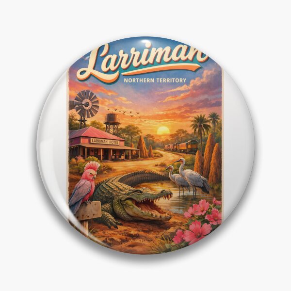 Item preview, Larrimah Hotel and Crocodile with Sunset Sky – Northern Territory, Australia designed and sold by Places On Earth.