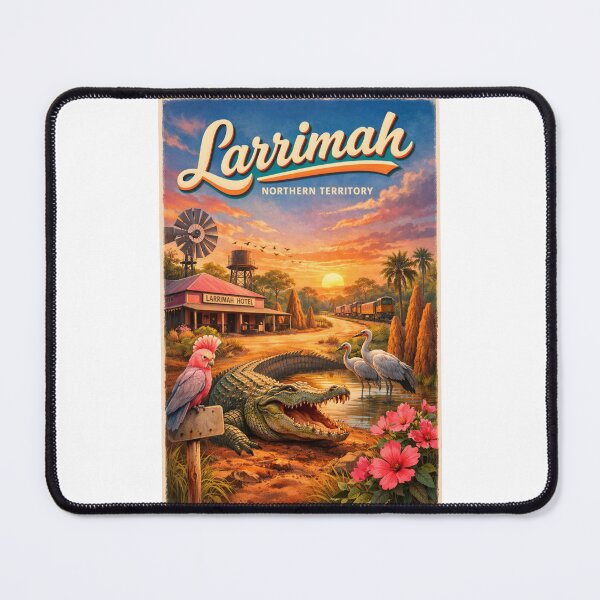 Item preview, Larrimah Hotel and Crocodile with Sunset Sky – Northern Territory, Australia designed and sold by Places On Earth.