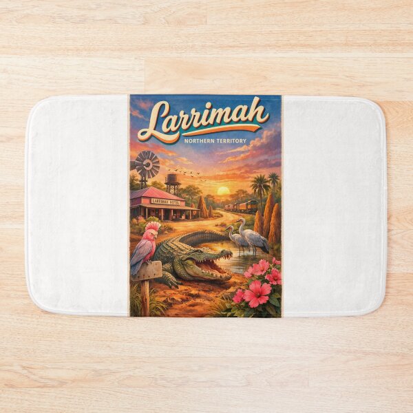 Item preview, Larrimah Hotel and Crocodile with Sunset Sky – Northern Territory, Australia designed and sold by Places On Earth.