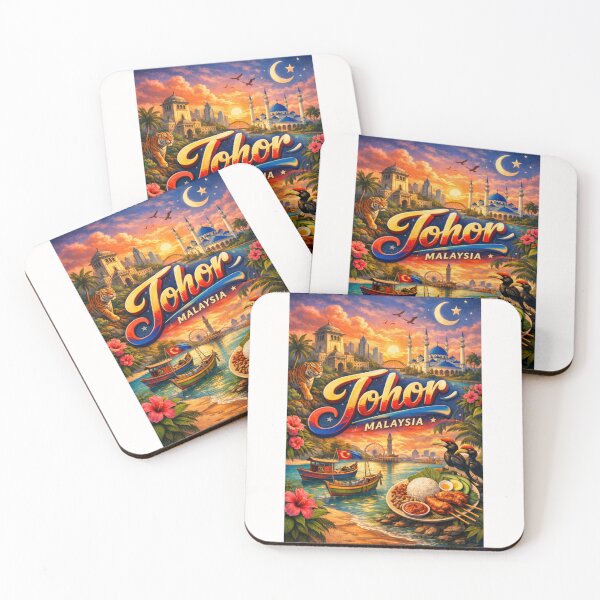 Item preview, Johor Malaysia with Blue Mosque, Boats, and Nasi Lemak – Southern Peninsula Malaysia designed and sold by Places On Earth.