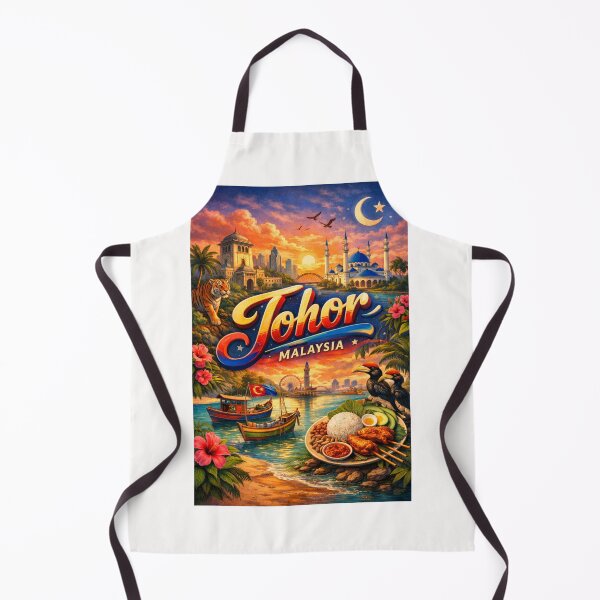 Item preview, Johor Malaysia with Blue Mosque, Boats, and Nasi Lemak – Southern Peninsula Malaysia designed and sold by Places On Earth.