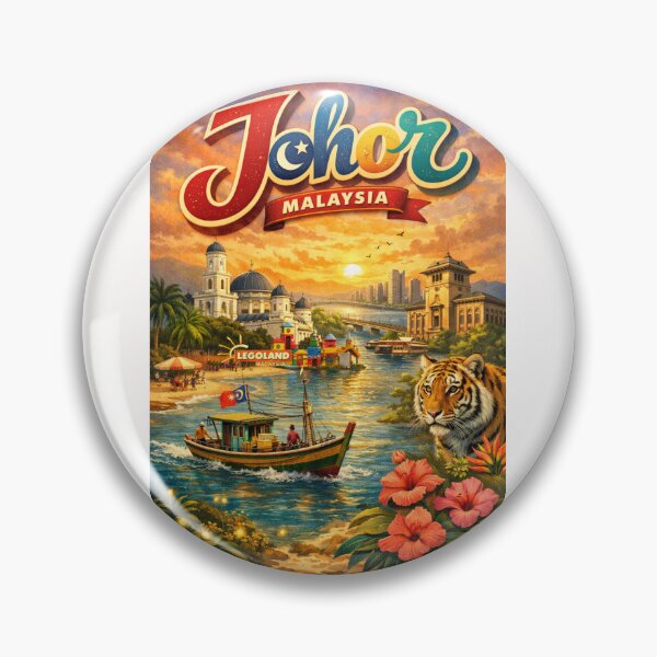 Item preview, Johor Sunset with Legoland and Sultan Abu Bakar Mosque – Southern Malaysia designed and sold by Places On Earth.