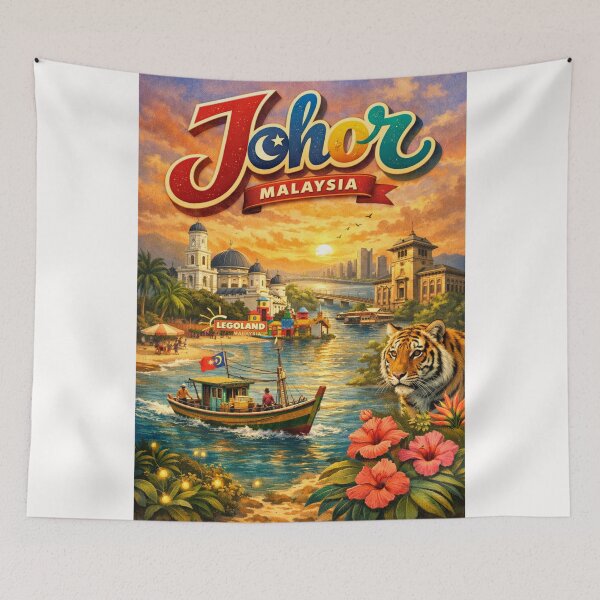 Item preview, Johor Sunset with Legoland and Sultan Abu Bakar Mosque – Southern Malaysia designed and sold by Places On Earth.