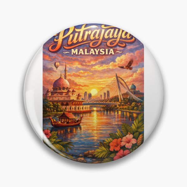 Item preview, Putrajaya Sunset with Putra Mosque and Seri Wawasan Bridge – Federal Territory of Malaysia designed and sold by Places On Earth.