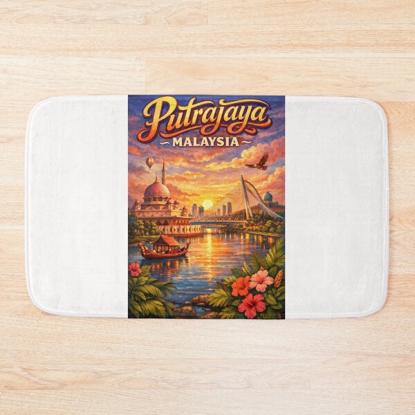 Item preview, Putrajaya Sunset with Putra Mosque and Seri Wawasan Bridge – Federal Territory of Malaysia designed and sold by Places On Earth.