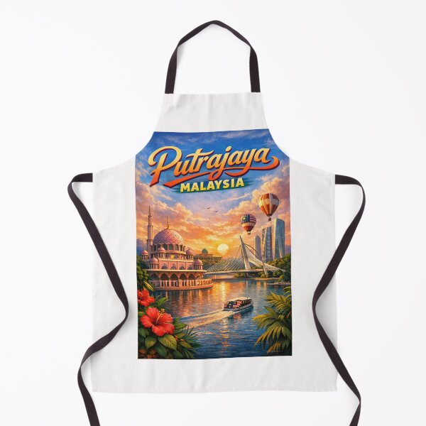 Item preview, Putrajaya Cityscape with Hot Air Balloons and Pink Mosque – Central Malaysia designed and sold by Places On Earth.