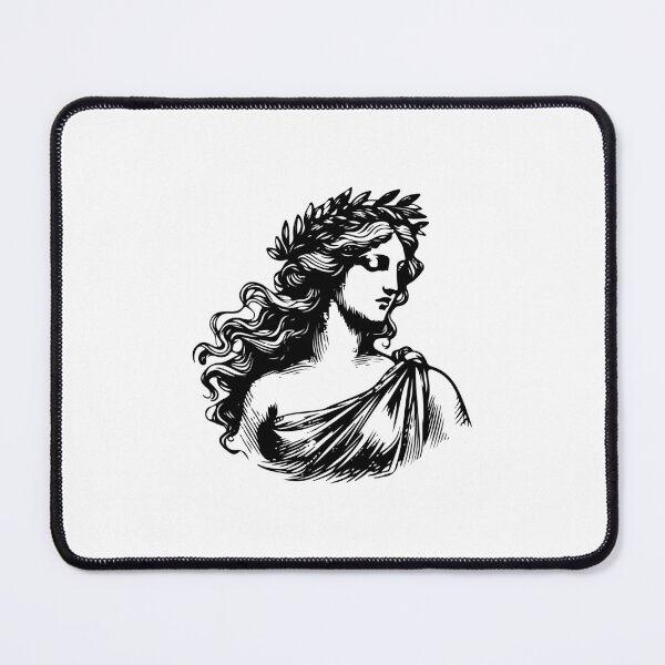 Item preview, Ancient Greek Goddess Aesthetic - Black Ink Art designed and sold by InkStation24.