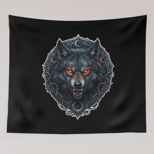 Item preview, Wolf With Glowing Red Eyes – Dark Fantasy Night Predator designed and sold by cr6zym1nd.
