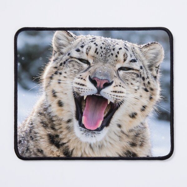 Item preview, Laughing Snow Leopard – Winter Wildlife Art designed and sold by Darlin8888.