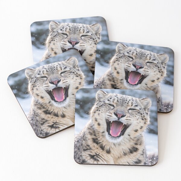 Item preview, Laughing Snow Leopard – Winter Wildlife Art designed and sold by Darlin8888.