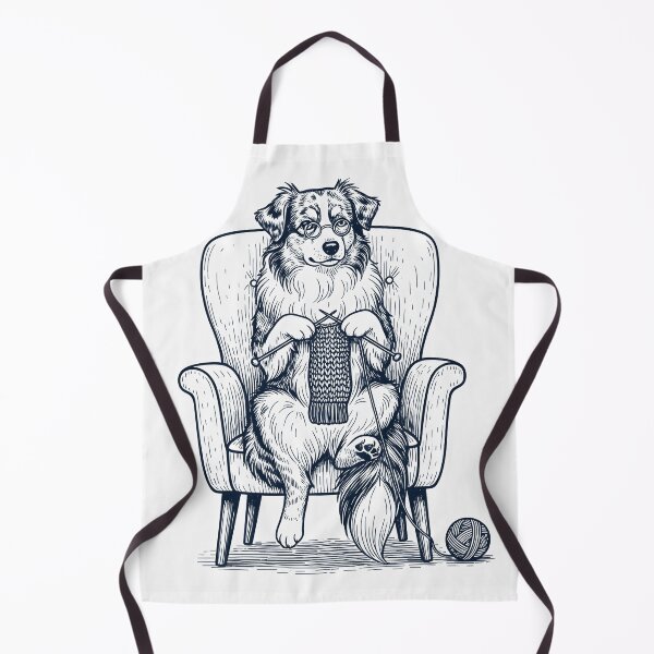 Item preview, Vintage Australian Shepherd Dog Knitting Knit Gift Dog Lover designed and sold by DoodleTortle.