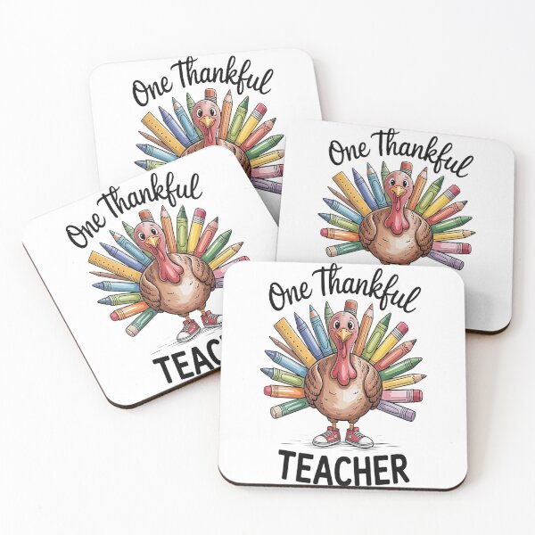 Item preview, One Thankful Teacher Thanksgiving Turkey, Cute Crayon Pencil designed and sold by TheRetroStyle.