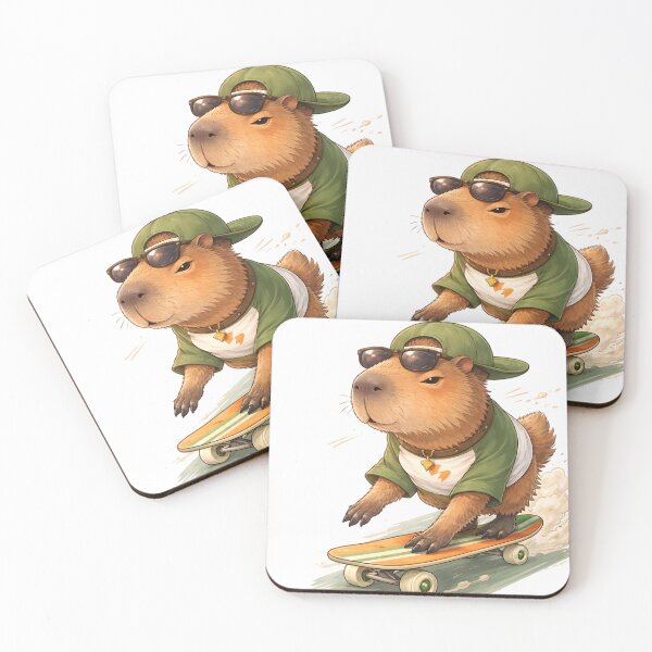 Item preview, Pull Up Capybara Skateboard Art – Cool Capybara Meme Street Style Illustration designed and sold by ChubbyGoong.