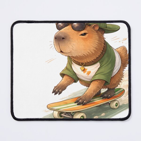 Item preview, Pull Up Capybara Skateboard Art – Cool Capybara Meme Street Style Illustration designed and sold by ChubbyGoong.
