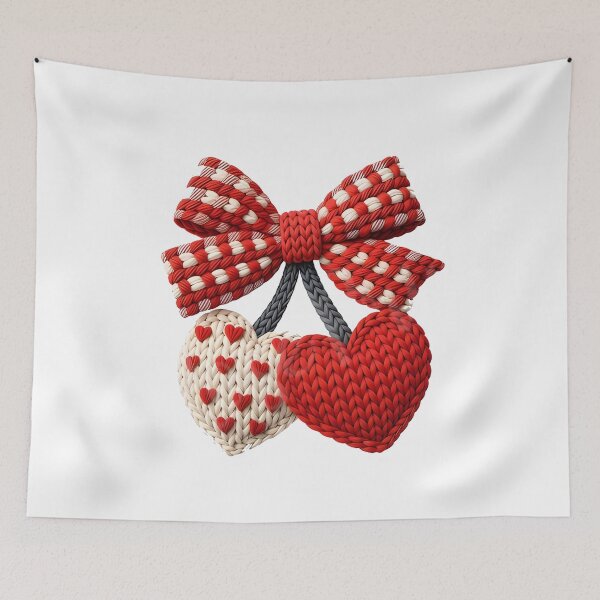 Item preview, Faux Knit Heart Cherries designed and sold by Kaydenkin.