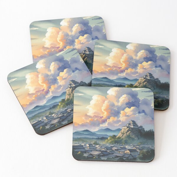 Item preview, Summer Mountainside Castle with Thunderclouds designed and sold by StudioKansai.