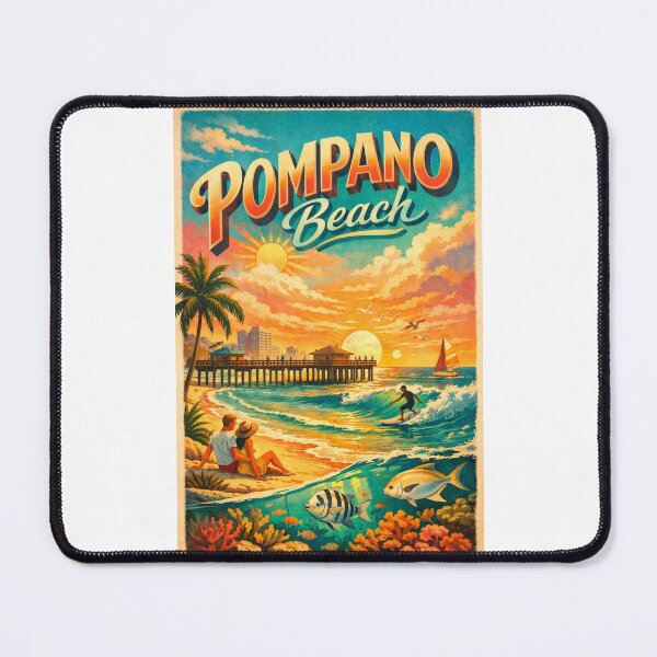 Item preview, Pompano Beach Sunset Pier Scene – Broward County Coastal Charm designed and sold by Places On Earth.