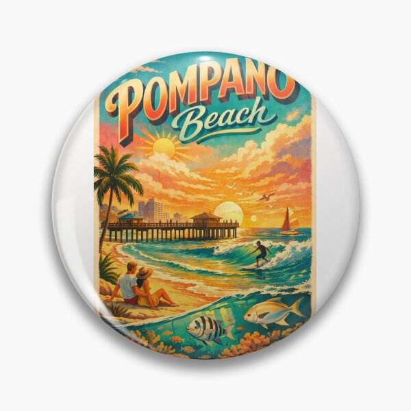 Item preview, Pompano Beach Sunset Pier Scene – Broward County Coastal Charm designed and sold by Places On Earth.