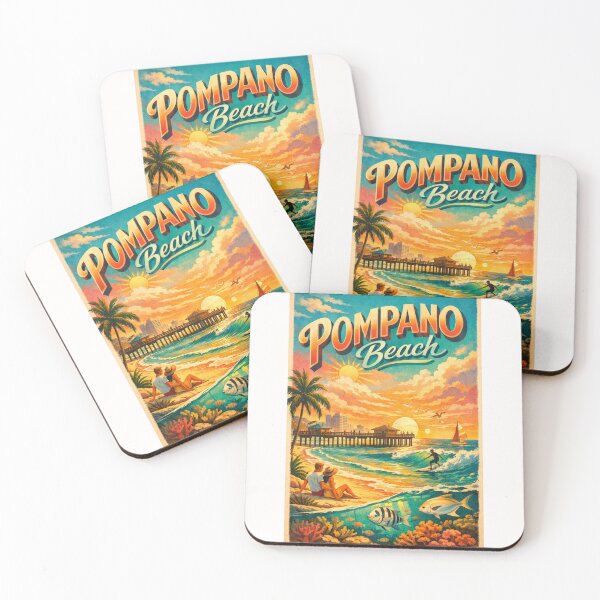 Item preview, Pompano Beach Sunset Pier Scene – Broward County Coastal Charm designed and sold by Places On Earth.