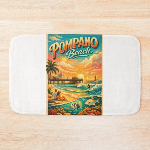 Item preview, Pompano Beach Sunset Pier Scene – Broward County Coastal Charm designed and sold by Places On Earth.