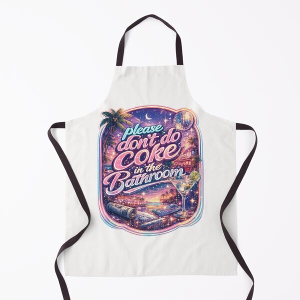 Item preview, Retro Beach Scene – Please Don’t Do Coke in the Bathroom Neon Sign designed and sold by Places On Earth.