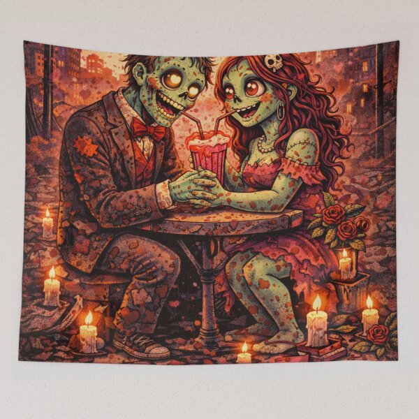 Item preview, Love Never Dies Zombie Apocalypse Valentine Low Poly Art designed and sold by ArtificialAce.