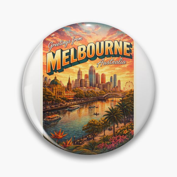 Item preview, Greetings from Melbourne – Yarra River Sunset with Federation Square and Southbank Skyline designed and sold by Places On Earth.
