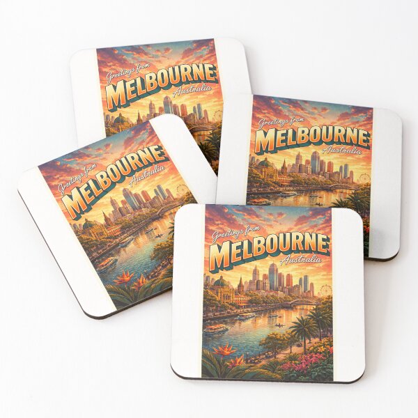 Item preview, Greetings from Melbourne – Yarra River Sunset with Federation Square and Southbank Skyline designed and sold by Places On Earth.
