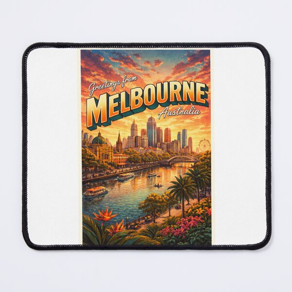 Item preview, Greetings from Melbourne – Yarra River Sunset with Federation Square and Southbank Skyline designed and sold by Places On Earth.