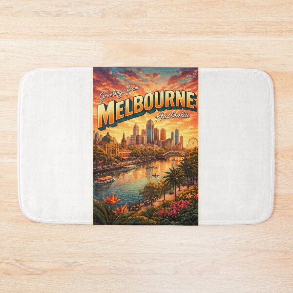 Item preview, Greetings from Melbourne – Yarra River Sunset with Federation Square and Southbank Skyline designed and sold by Places On Earth.