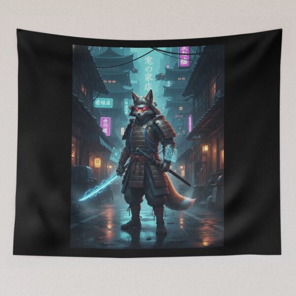 Item preview, Neon Kitsune Cyberpunk Ronin designed and sold by FoxVibes.
