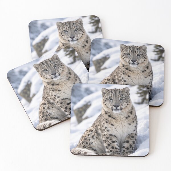 Item preview, Snow Leopard in Winter Mountains – Majestic Wildlife Art designed and sold by Darlin8888.