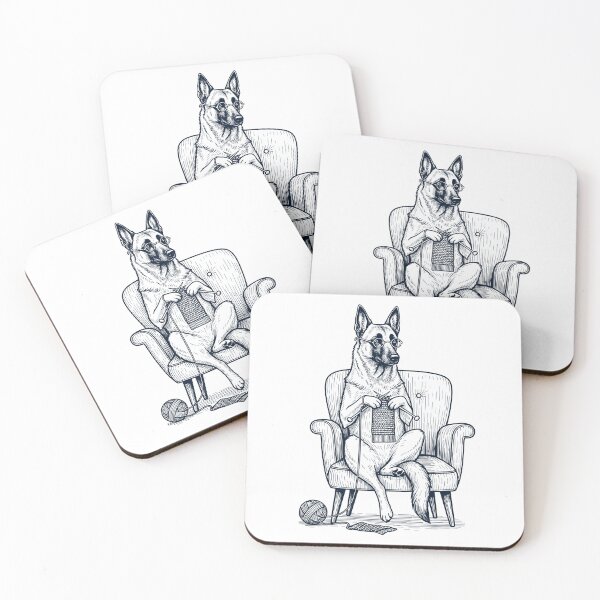 Item preview, Vintage Belgian Malinois Dog Knitting Knit Gift Dog Lover designed and sold by DoodleTortle.