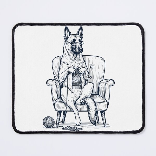 Item preview, Vintage Belgian Malinois Dog Knitting Knit Gift Dog Lover designed and sold by DoodleTortle.