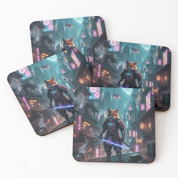 Item preview, Cyber Samurai Kitsune Ronin designed and sold by FoxVibes.