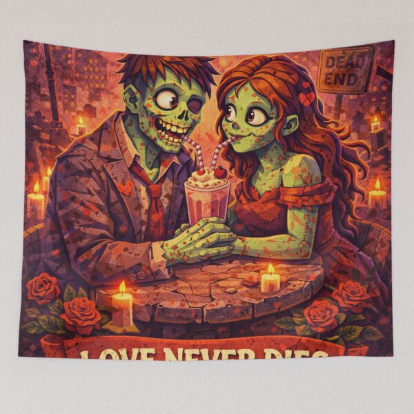 Item preview, Love Never Dies Zombie Apocalypse Valentine Low Poly Art designed and sold by ArtificialAce.