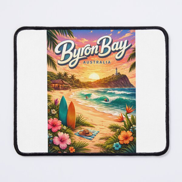 Item preview, Byron Bay Sunset – Cape Byron Lighthouse and Bohemian Beach Vibes designed and sold by Aryabek.