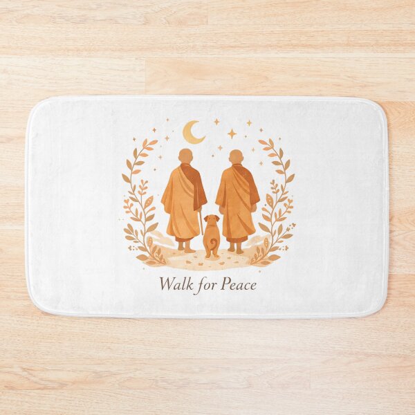 Item preview, Minimalist Zen Art Walk for Peace Monks with Aloka Dog  designed and sold by JaidyKris.