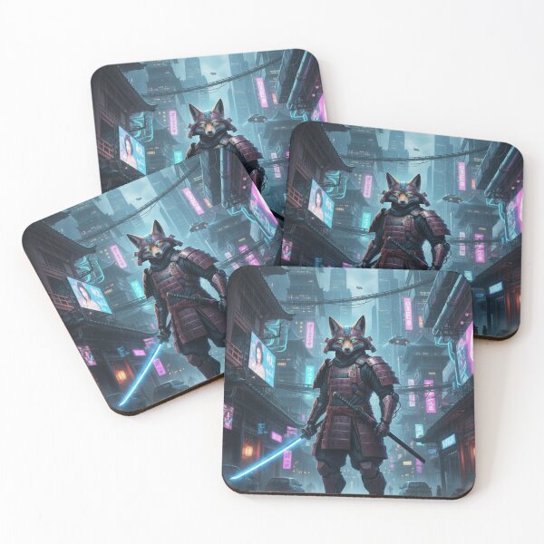Item preview, Neon Fox Samurai Guardian designed and sold by FoxVibes.