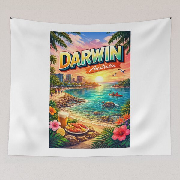 Item preview, Darwin Waterfront – Northern Territory Tropical Sunset with Coastal Dining designed and sold by Aryabek.