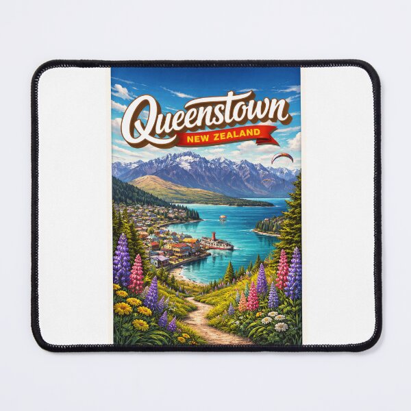 Item preview, Queenstown Pathway – Floral Hillside View of Lake Wakatipu and The Remarkables designed and sold by Aryabek.