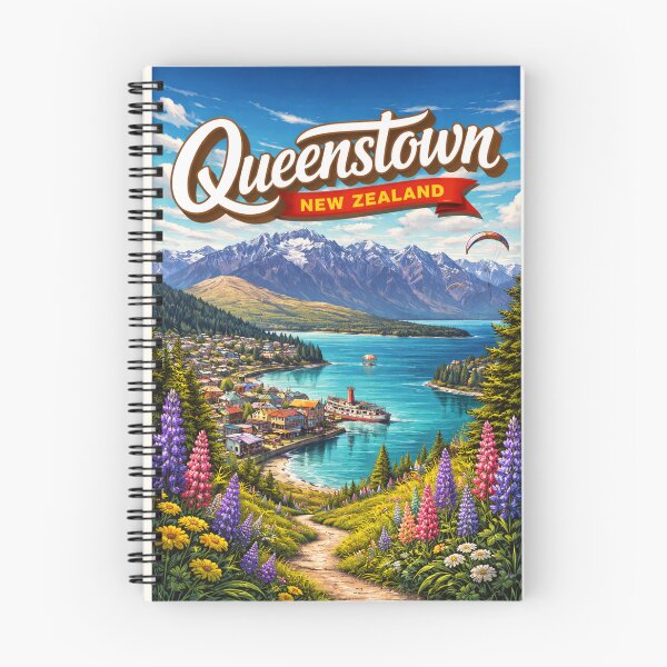 Item preview, Queenstown Pathway – Floral Hillside View of Lake Wakatipu and The Remarkables designed and sold by Aryabek.