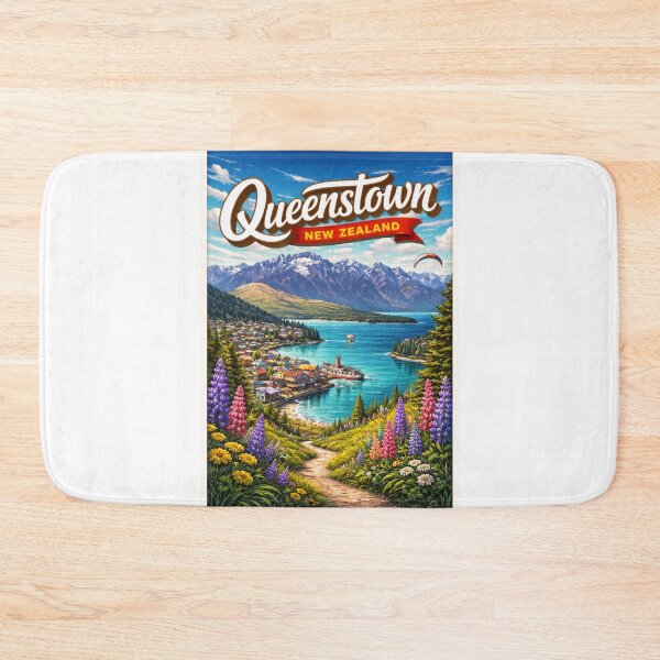 Item preview, Queenstown Pathway – Floral Hillside View of Lake Wakatipu and The Remarkables designed and sold by Aryabek.