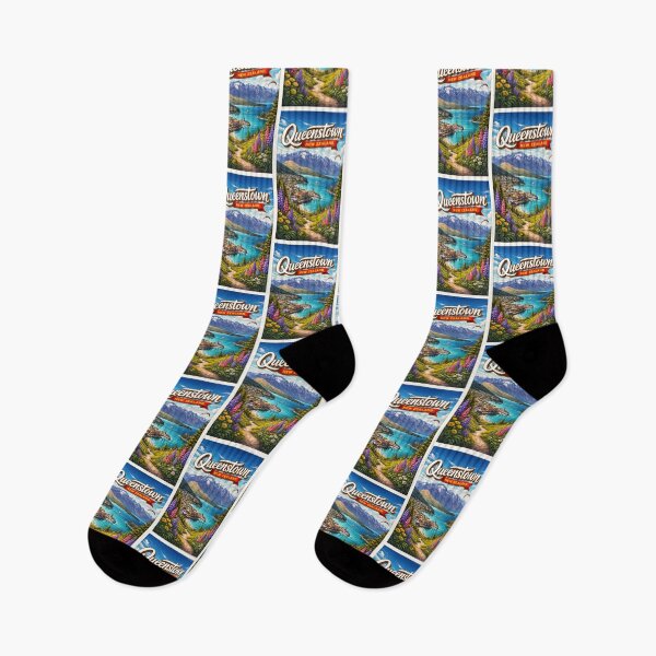 Item preview, Queenstown Pathway – Floral Hillside View of Lake Wakatipu and The Remarkables designed and sold by Aryabek.