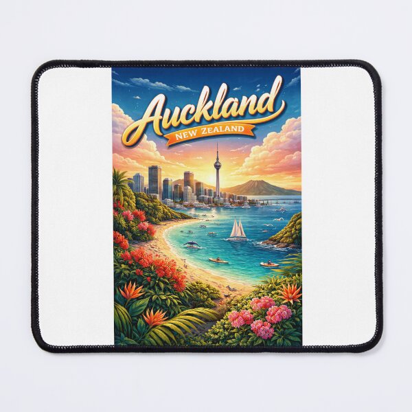 Item preview, Auckland Beach Sunset – Sky Tower, Waitematā Harbour & Rangitoto Island designed and sold by Aryabek.